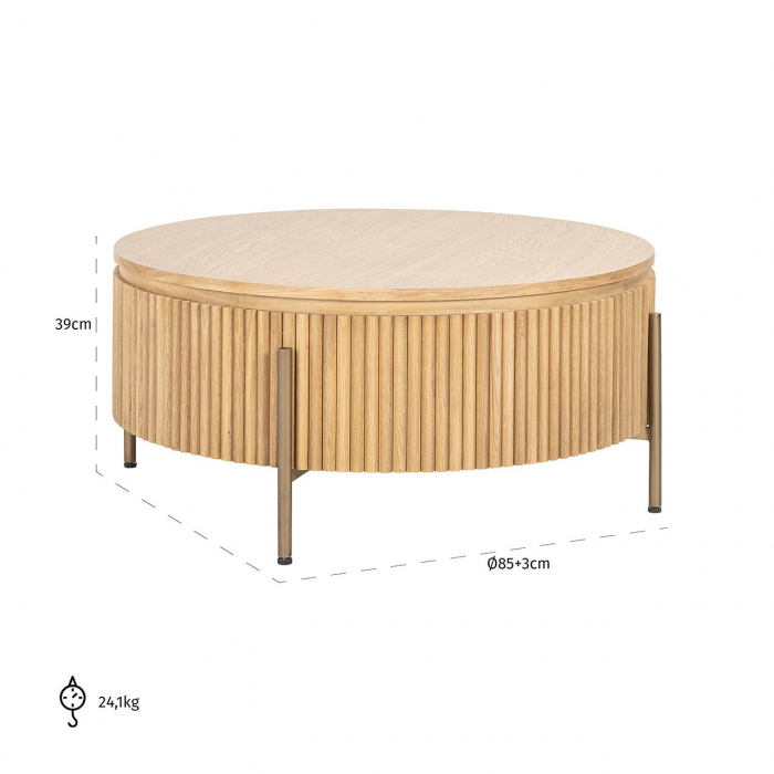 Masuta de cafea Belfort 90Ø (stejar natur) [3]