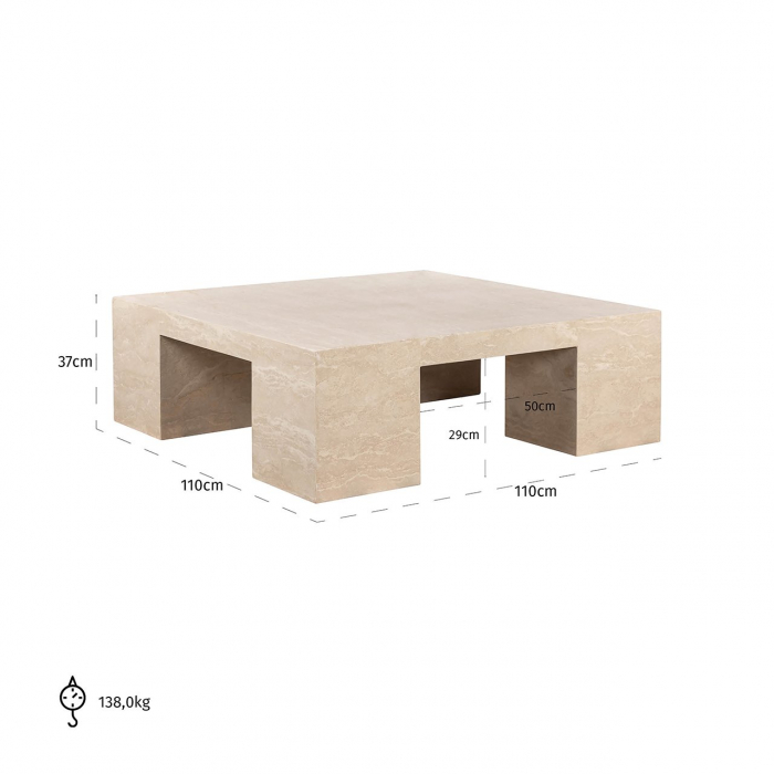 Masuta de cafea Biltmore travertin italian (bej) [4]