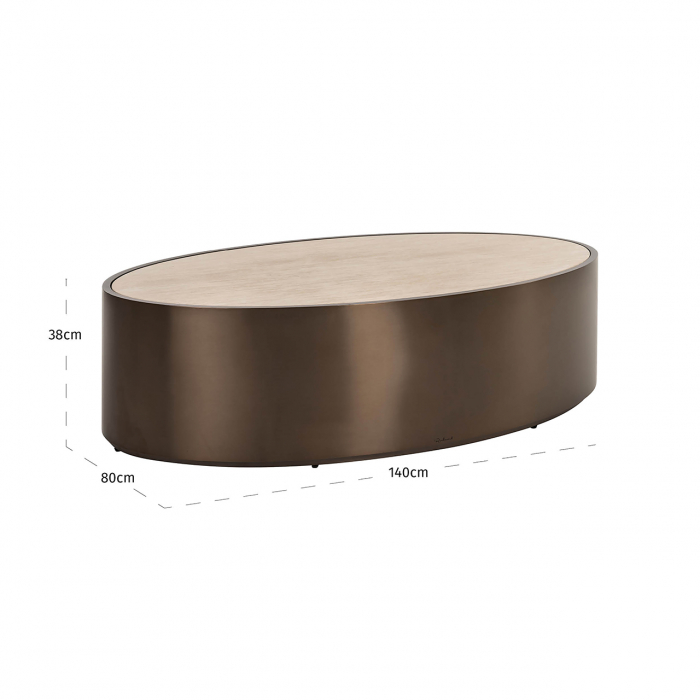 Masuta de cafea, Bonanza (bronz), Dims: 38.0 x 140.0 x 80.0 cm [5]