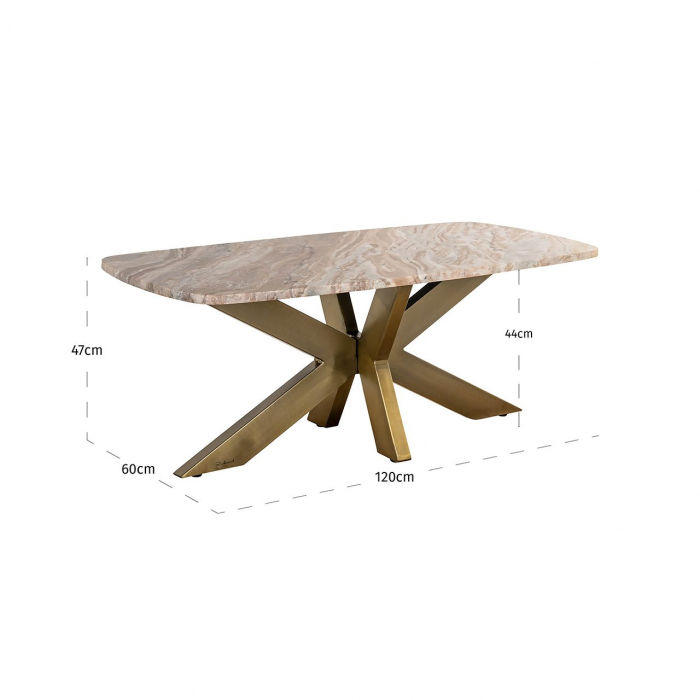Masuta de cafea, Bottega (albă), Dims: 47.0 x 120.0 x 60.0 cm [5]