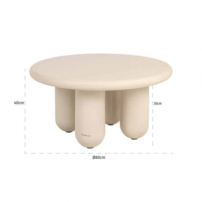Masuta de cafea, Calma 80Ø (Bej), Dims: 40.0 x 80.0 x 80.0 cm [3]