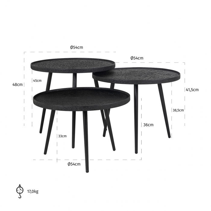 Masuta de cafea Oxford set de 3 () [3]