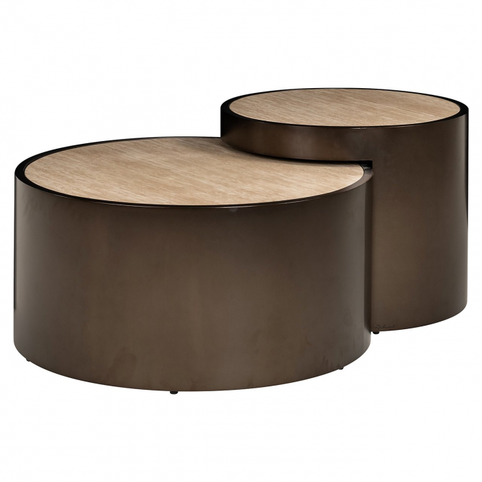 Set de 2 măsuțe de cafea Ronson (bej), Dims: 38.5 x 119.0 x 119.0 cm [1]