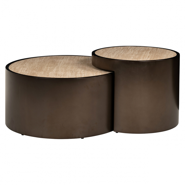 Set de 2 măsuțe de cafea Ronson (bej), Dims: 38.5 x 119.0 x 119.0 cm [2]