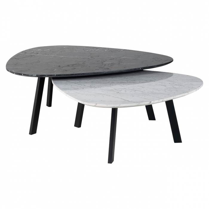 Coffee table Trocadero set of 2 (Black white)