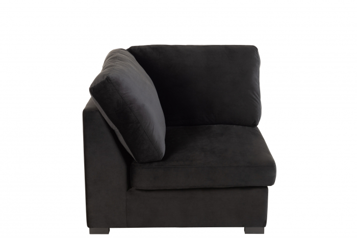 Modul de colt Velvet, Textil/Lemn, Negru, 108x108x89 cm [2]