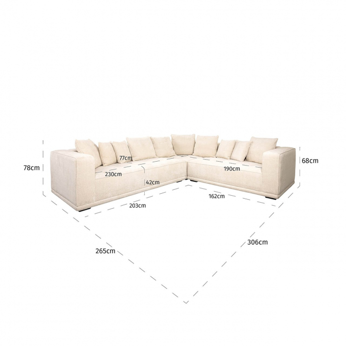 Coltar canapea Lusso bej chenille (Niagara 902 bej) [4]