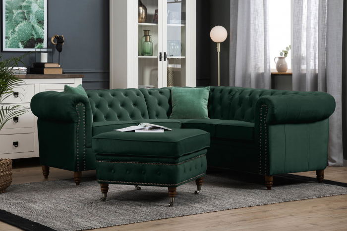 Coltar Chesterfield, Verde, 205x80x86 cm [1]