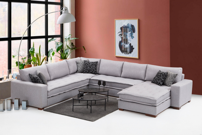 Coltar Lena Corner - Gri deschis