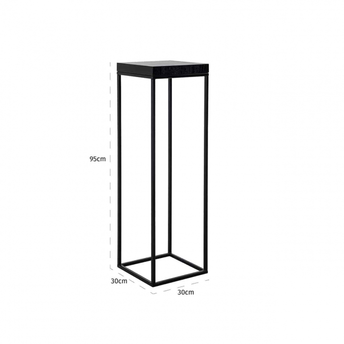 Postament Oakura, Lemn, Negru, 95X30X30 cm [4]