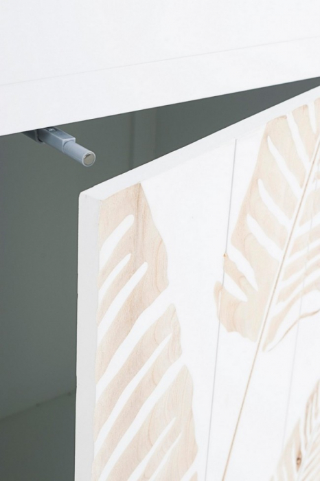 Comoda Folium, 2 usi- 2 sertare, Lemn, Alb, 70x30x80 cm [5]