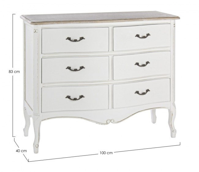 Comoda JUSTINE, lemn, alb, 100x40x83cm [2]