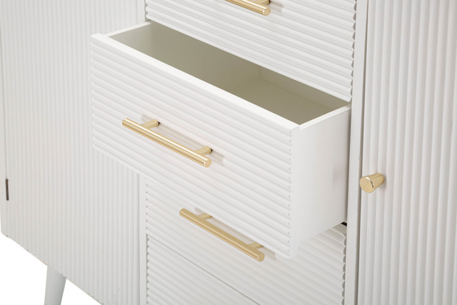 Comoda Matera, Lemn/MDF/Fier, Alb/Maro, 90x117x37 cm [9]