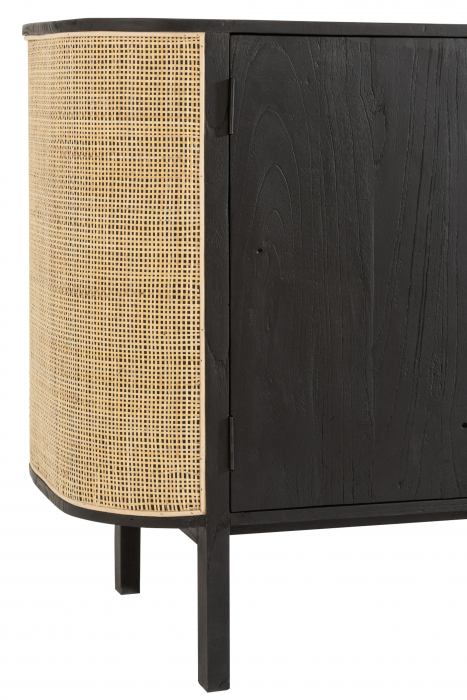 Comoda Molly, Lemn, Negru, 180x45x80 cm [5]