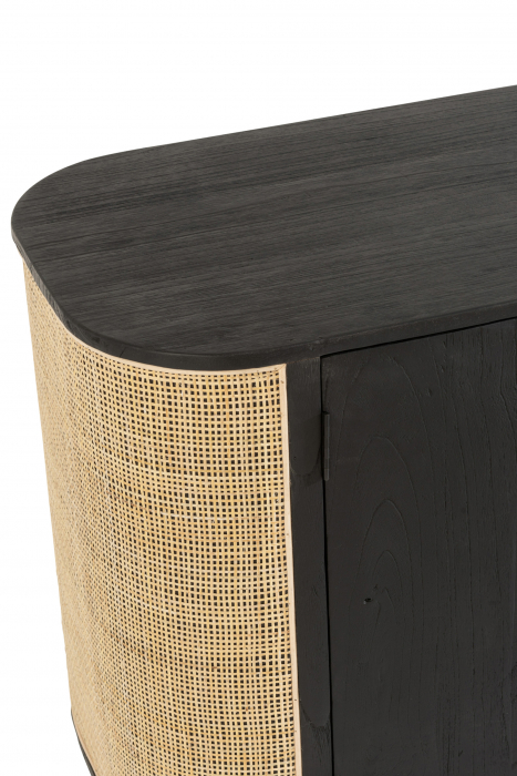Comoda Molly, Lemn, Negru, 180x45x80 cm [6]
