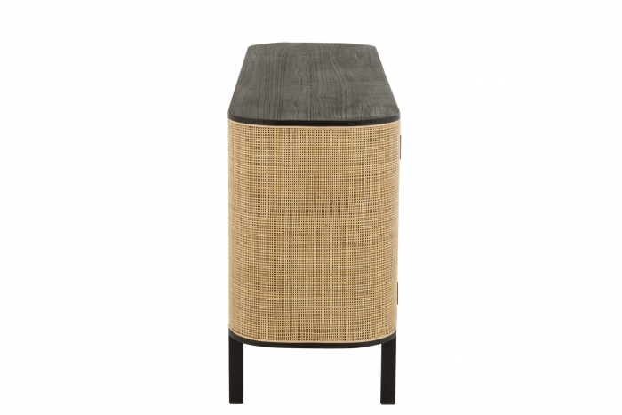 Comoda Molly, Lemn, Negru, 180x45x80 cm [3]