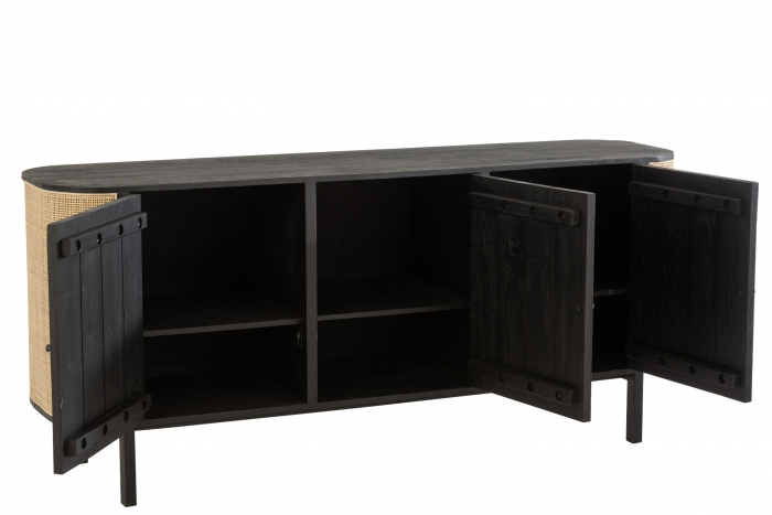 Comoda Molly, Lemn, Negru, 180x45x80 cm [8]