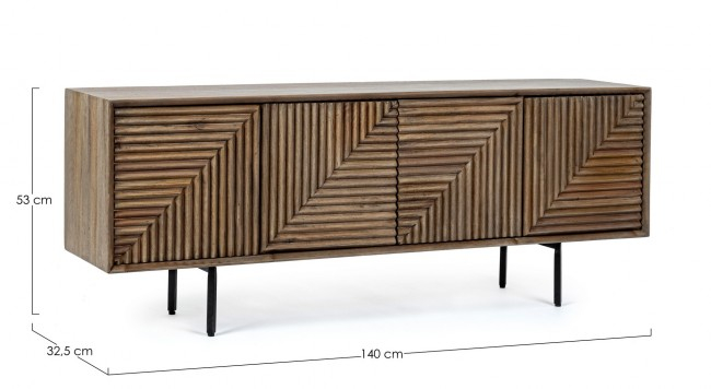 Comoda TV DARSEY, lemn, maro, 140x32.5x53cm [2]