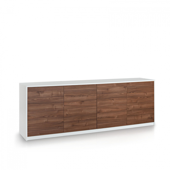 Comoda TV MAINZ, Melamina, Alb Maro, 238x50x83 cm lotusland.ro imagine noua elgreco.ro