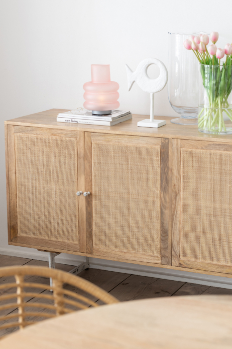 Comoda Weaving, lucrata manual, , Lemn, Natural, 170x45x80 [1]