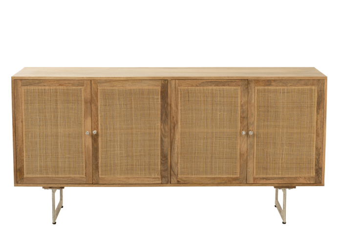 Comoda Weaving, lucrata manual, , Lemn, Natural, 170x45x80 [2]