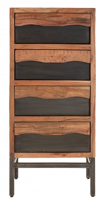 Comoda Yellowstone, Lemn/Fier, Maro/Negru, 49x44x104 cm [7]