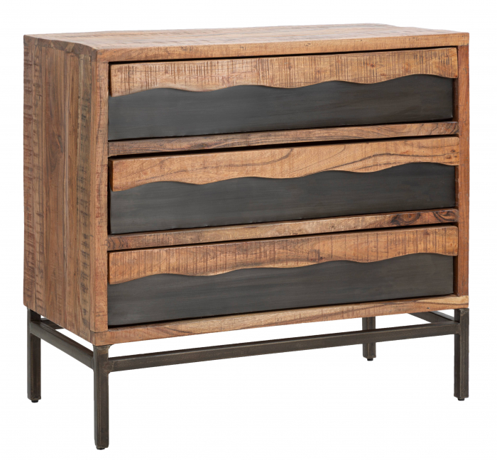 Comoda Yellowstone, Lemn/MDF/Fier, Maro/Negru, 92x49x84 cm [8]