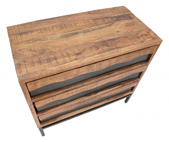 Comoda Yellowstone, Lemn/MDF/Fier, Maro/Negru, 92x49x84 cm [4]