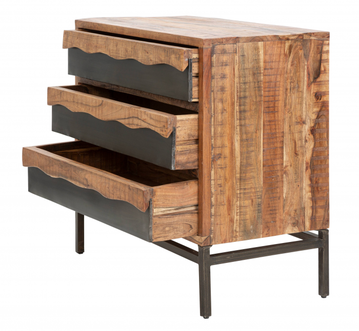 Comoda Yellowstone, Lemn/MDF/Fier, Maro/Negru, 92x49x84 cm [6]