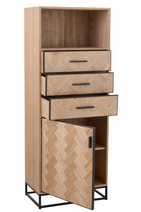 Comoda Zigzag, Lemn, Negru, 60x38x158 cm [8]