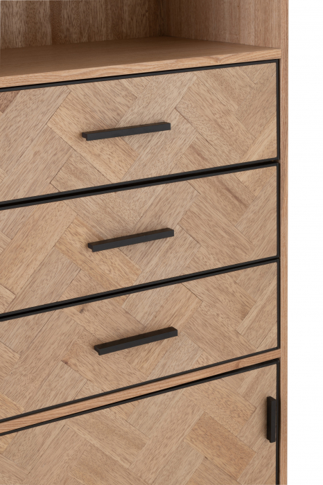 Comoda Zigzag, Lemn, Negru, 60x38x158 cm [6]