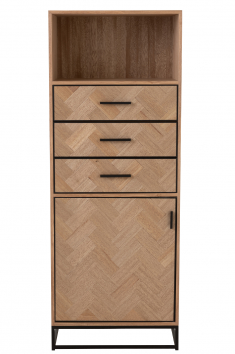 Comoda Zigzag, Lemn, Negru, 60x38x158 cm [2]