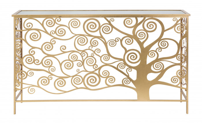Consola Albero Della Vita, Fier, MDF/Oglinda, Auriu, 81,5x141,5x40,5 cm [4]