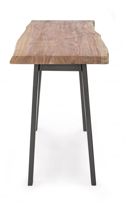 Consola Aron, Otel/Lemn, Negru/Maro, 130x45x76 cm [3]