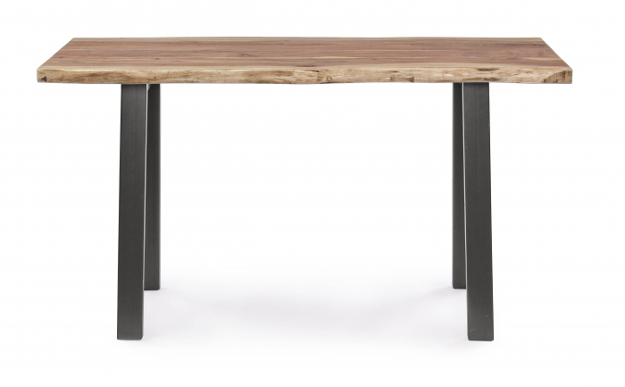 Consola Aron, Otel/Lemn, Negru/Maro, 130x45x76 cm [6]