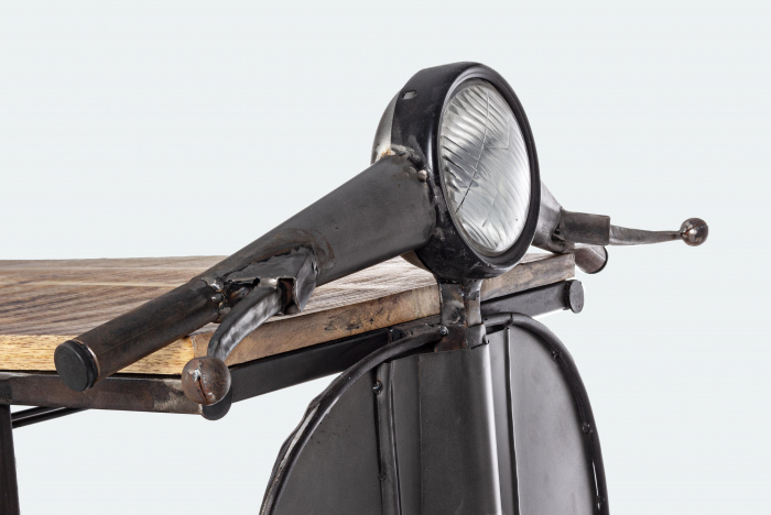 Consola bar Vespa Replica, Otel/Lemn, Maro/Negru, 183x43x105 cm [2]