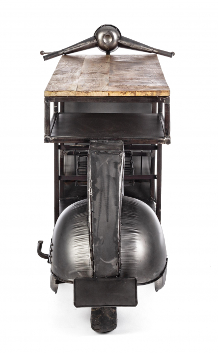 Consola bar Vespa Replica, Otel/Lemn, Maro/Negru, 183x43x105 cm [3]