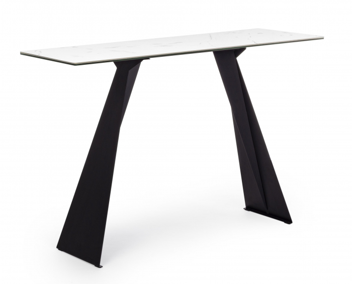 Consola Blazar, Otel/Ceramica/Sticla, Alb/Negru, 120x40x80 cm [3]
