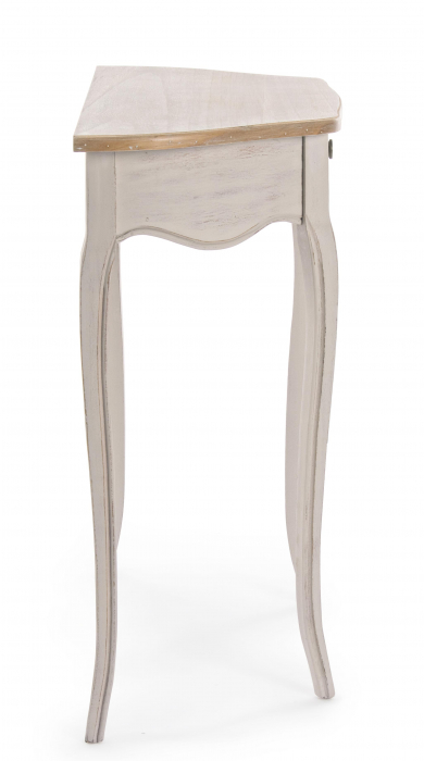 Consola Clarisse 1 sertar, MDF/Lemn, Maro/Alb, 80x35x80 cm [3]