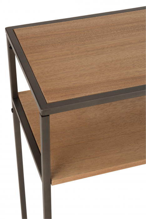 Consola cu 1 sertar, Lemn/Metal, Natural, 120x30x86 cm [8]