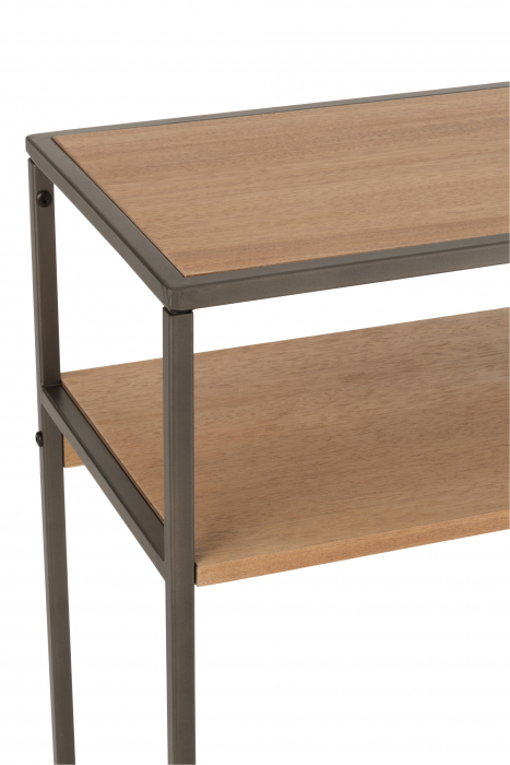 Consola cu 1 sertar, Lemn/Metal, Natural, 120x30x86 cm [7]