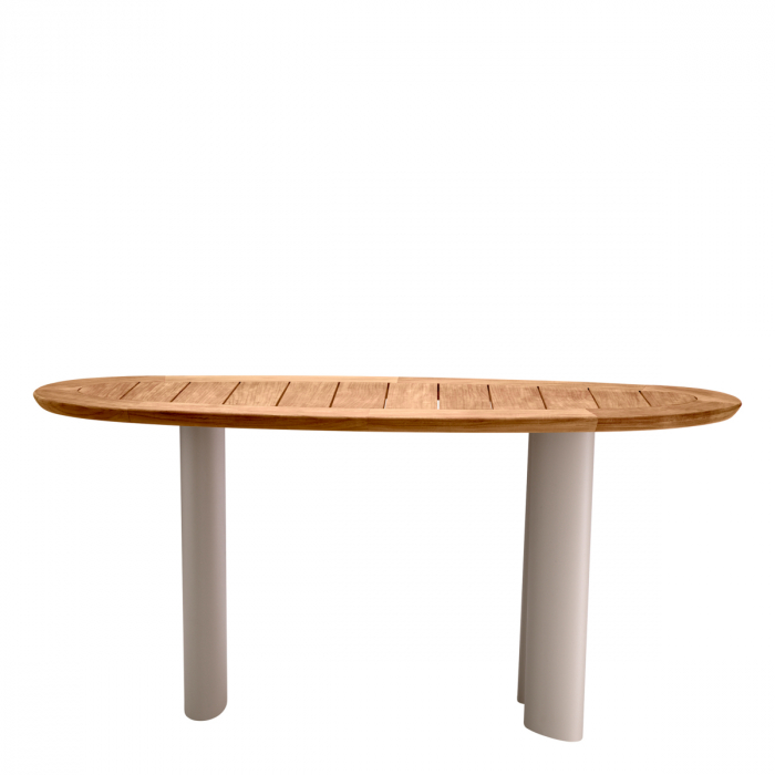 Consolă de exterior Free Form din tec natur, Dims: L. 158 | W. 55 | H. 76.5  (CM) [5]