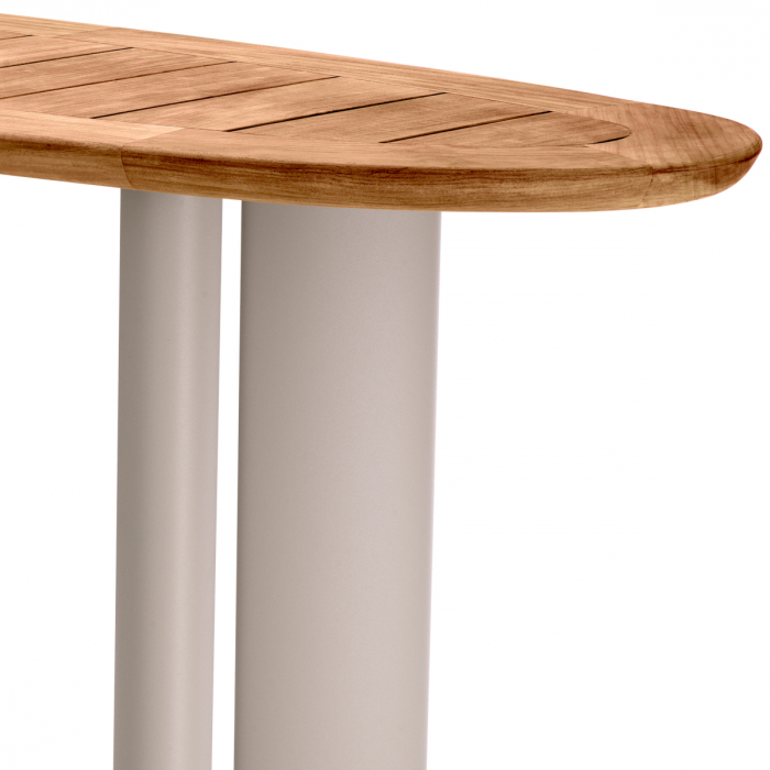 Consolă de exterior Free Form din tec natur, Dims: L. 158 | W. 55 | H. 76.5  (CM) [6]