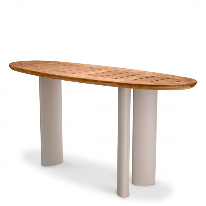 Consolă de exterior Free Form din tec natur, Dims: L. 158 | W. 55 | H. 76.5  (CM) [1]