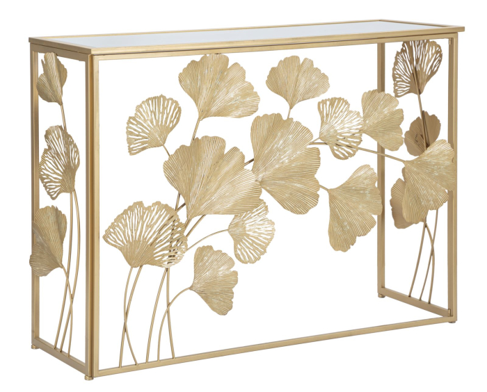 Consola din fier forjat, Frunze 108x36,5x80 cm [1]