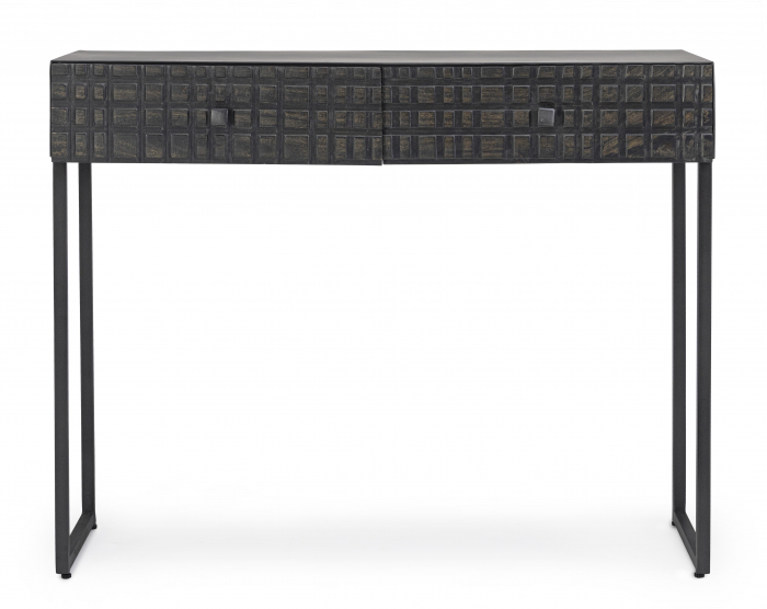 Consola Dorset, Otel/Lemn, Negru, 100x33x80 cm [2]