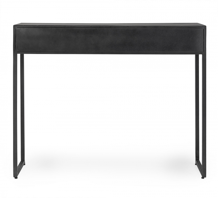 Consola Dorset, Otel/Lemn, Negru, 100x33x80 cm [4]