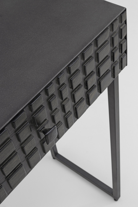 Consola Dorset, Otel/Lemn, Negru, 100x33x80 cm [7]