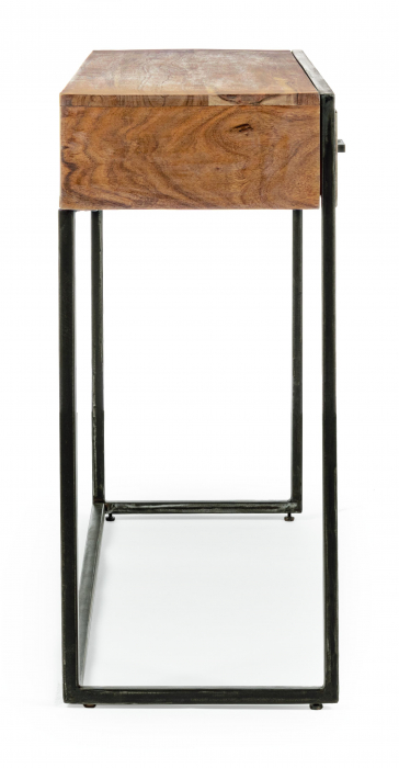 Consola Egon 3 sertare, Lemn/Otel, Maro/Negru, 115x35x80 cm [5]