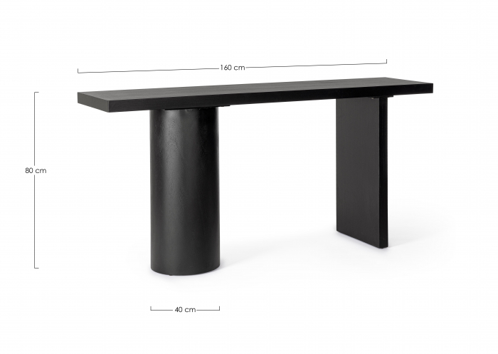 Consola Empire, Negru, MDF/ furnir brad, 160 - 40 - 80h cm [3]